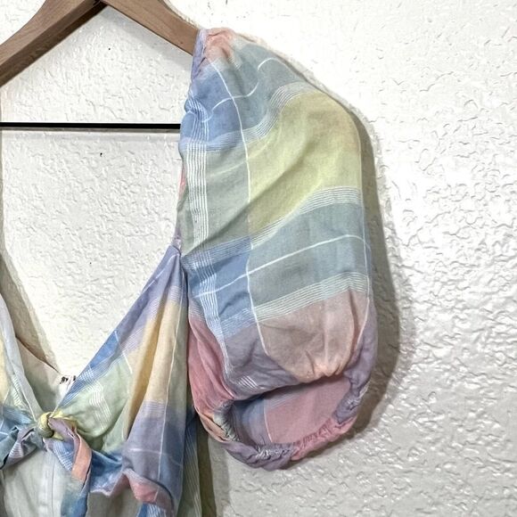 Lovers + Friends Corbin Mini Dress Open Stomach Bow Pastel Barbiecore Size S - Picture 8 of 15